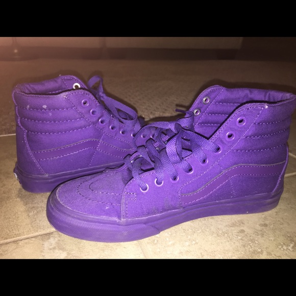 all purple high top vans